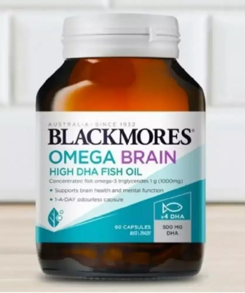 Blackmores Omega Brain High DHA Fish Oil 60 Capsules.
