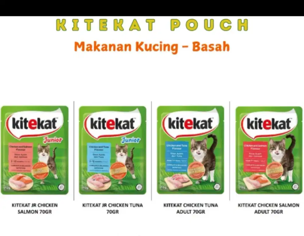 Kitekat pouch 70gr Makanan kucing basah
