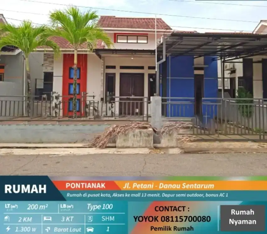 Dijual Rumah SHM Pontianak Kota BU Pindah Dinas