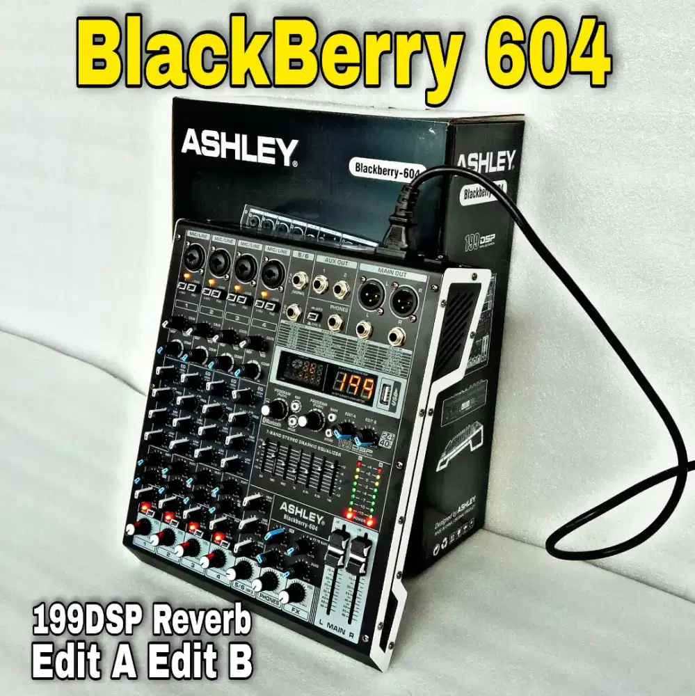 MIXER ASHLEY BLACKBERRY 604 ORIGINAL BARU 6 CHANEL EFEK ALESIS