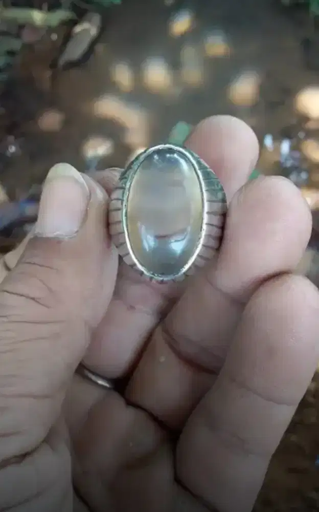 Batu akik Anggur Lawas ring perak tebal