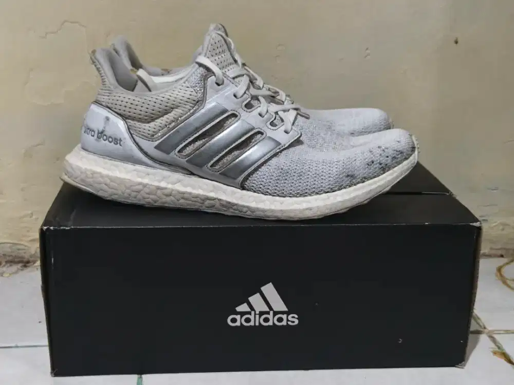 Sepatu running Adidas Ultraboost DNA White Silver Metallic Original