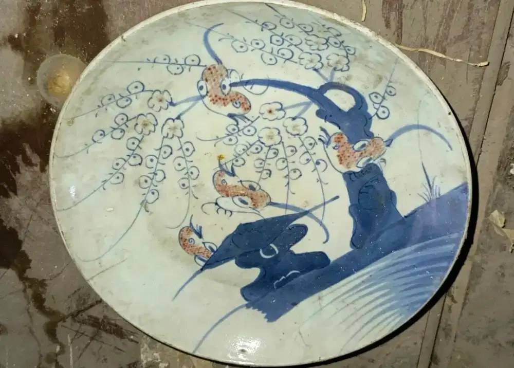 Antique Chinese Blue and White Porcelain Plate piring