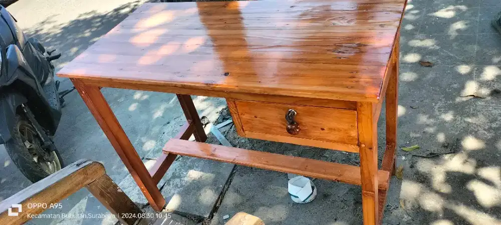 Meja Kayu 1 Laci 120x50x75 (Bisa Custom dan Request Warna)