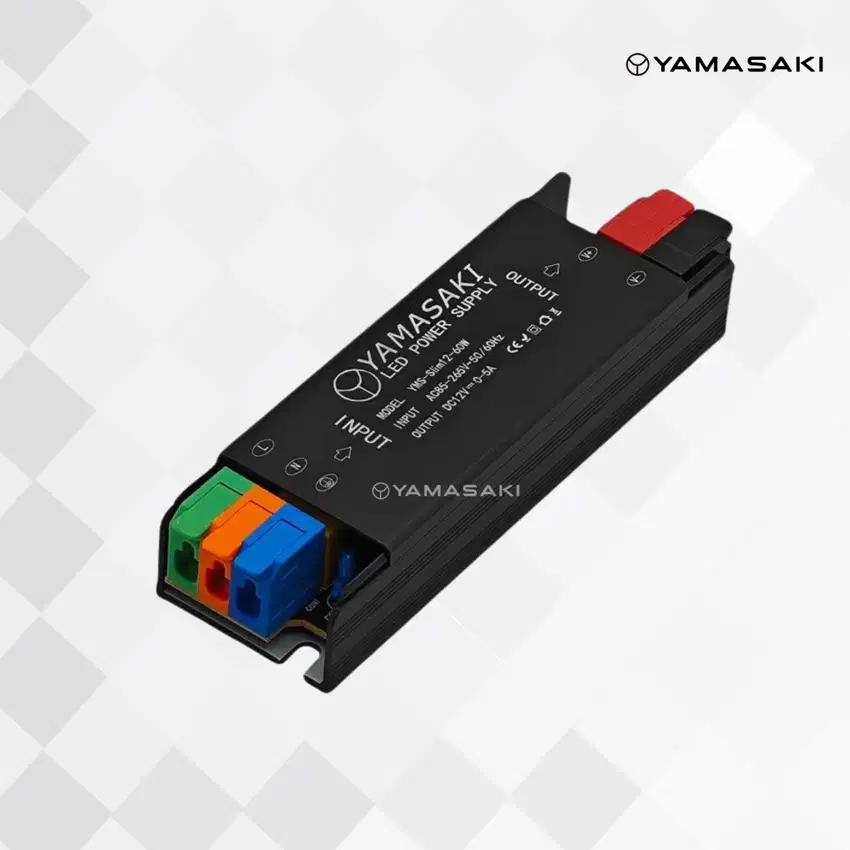 Yamasaki Power Supply Trafo Adaptor Power Supply Slim Black 12V 5A