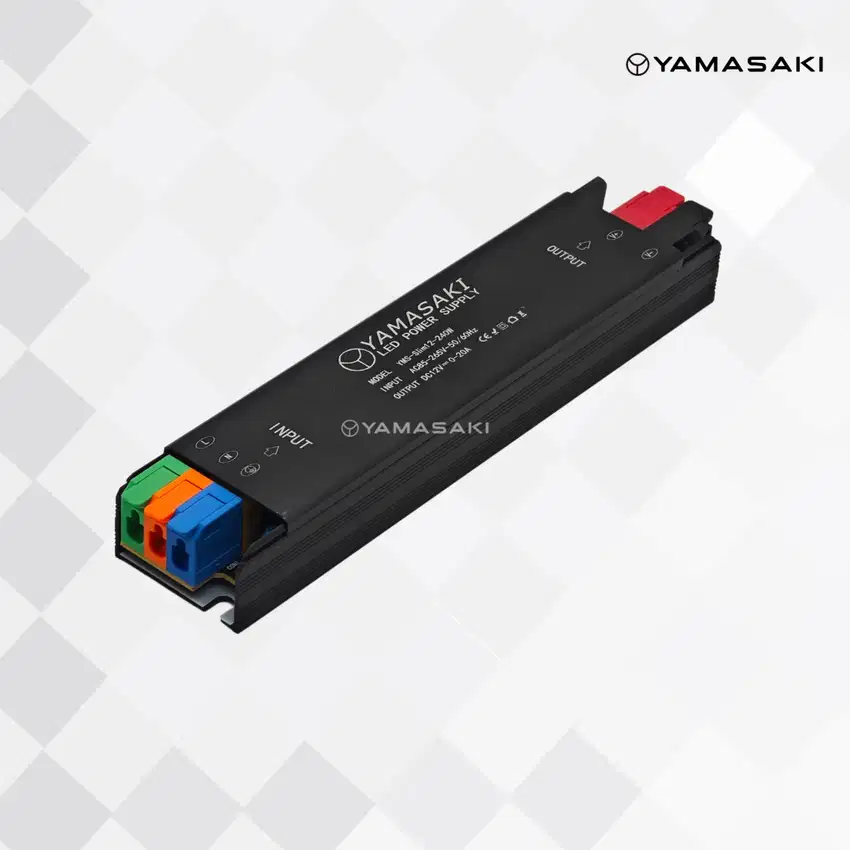 Yamasaki Power Supply Trafo Adaptor Power Supply Slim Black 12V 20A
