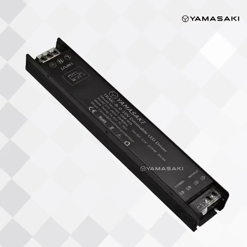 YAMASAKI Power Supply Dimmer Dimmable 12V 250W – TRIAC & 0-10V Garansi