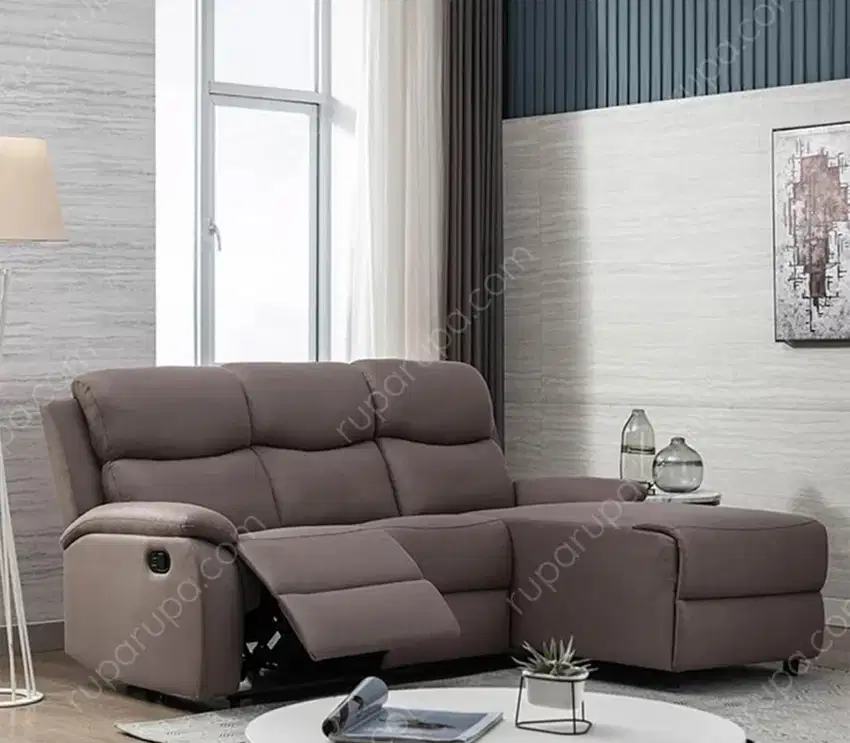 Kredit Informa Owen Sofa Recliner Sudut Fabric Kanan - Cokelat