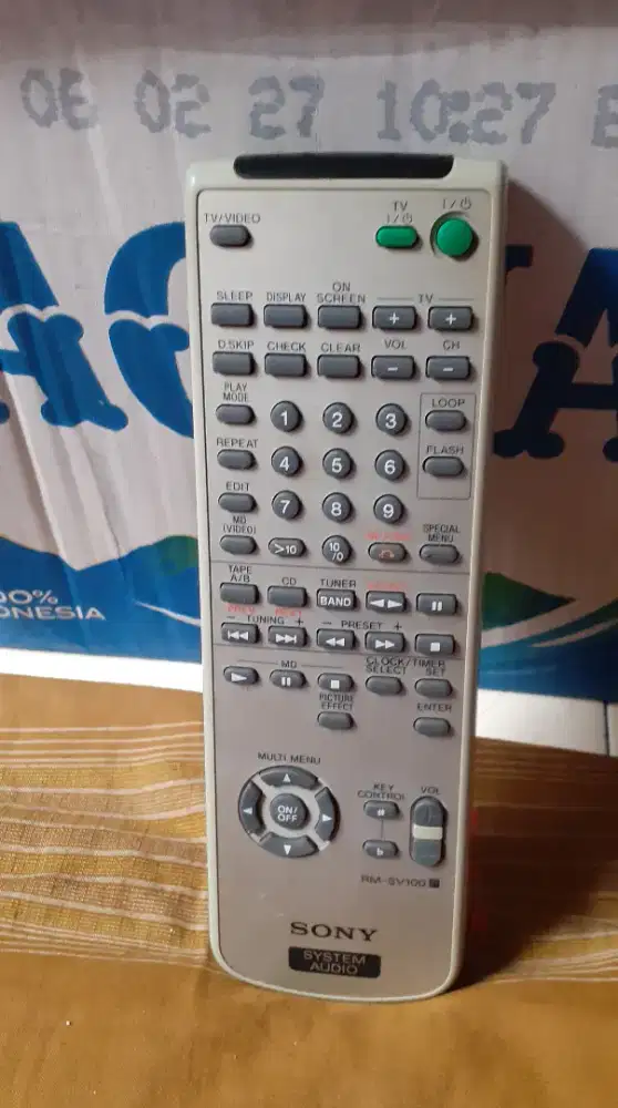 REMOTE SONY SYSTEM AUDIO RM-SV100