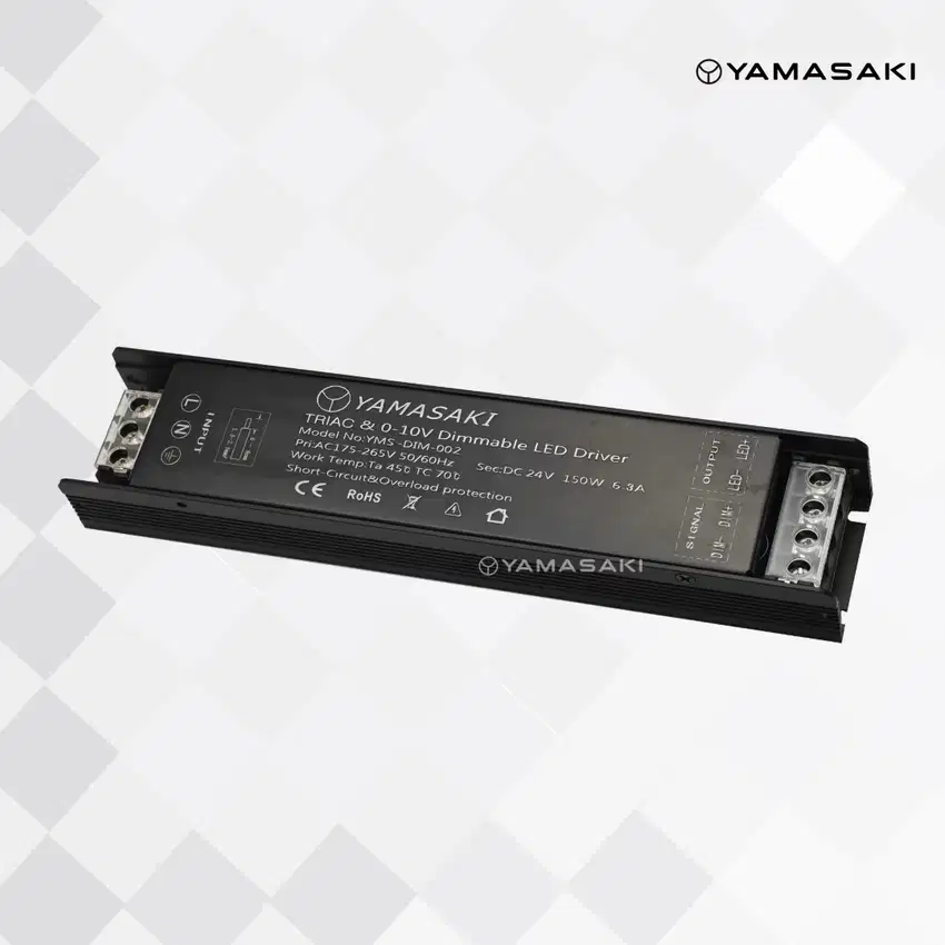 YAMASAKI Power Supply Dimmer Dimmable 24V 150W – TRIAC & 0-10V Garansi
