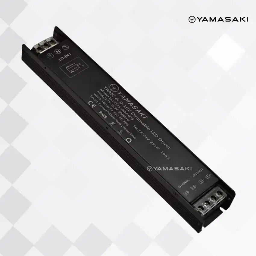 YAMASAKI Power Supply Dimmer Dimmable 24V 250W – TRIAC & 0-10V Garansi