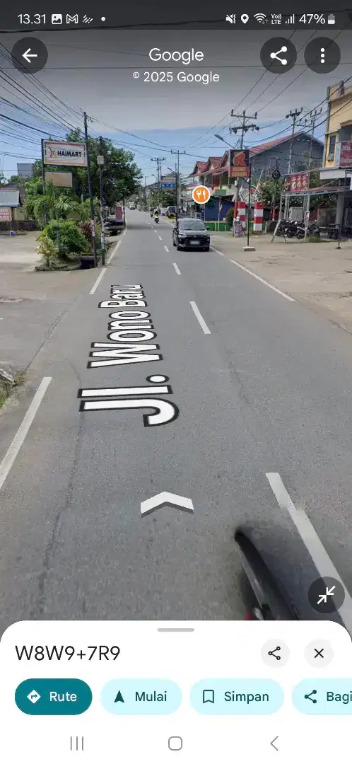 Tanah tepi jalan wonobaru purnama tembus jalan tani makmur