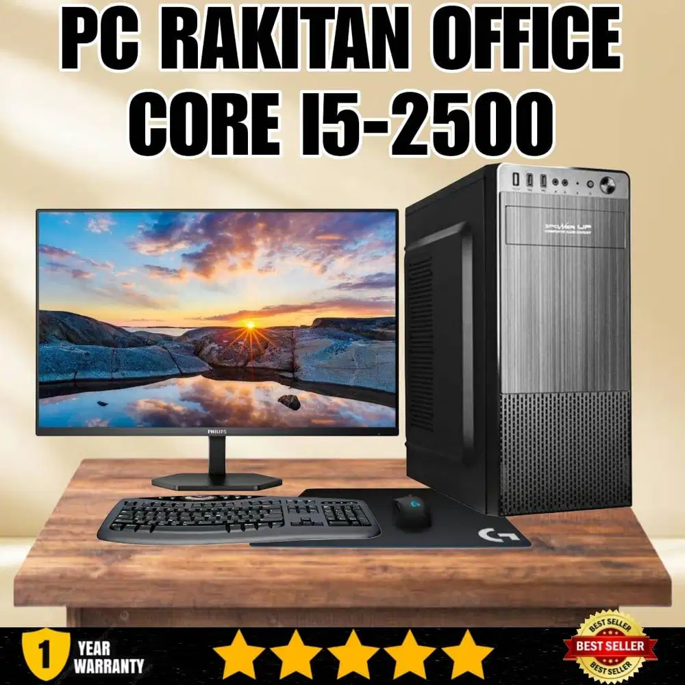 PC RAKITAN OFFICE CORE I5 RAM 8GB MONITOR 19INCI LENGKAP 1 SET