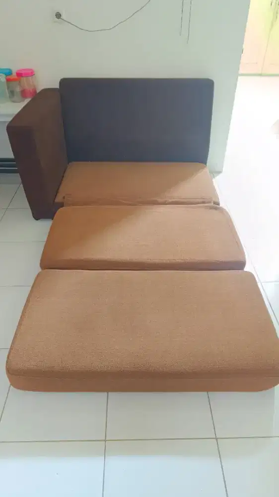 Sofa bed kasur lipat sofa coklat estetik