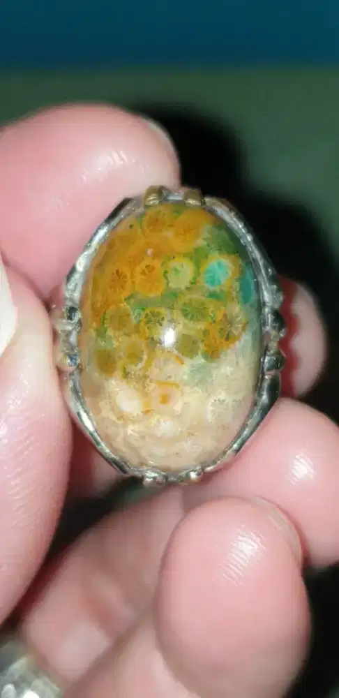 Cincin Batu Natural Teratai multi colour