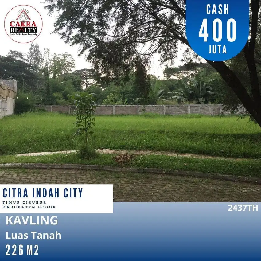 Kavling murah siap bagun di cluster premium di citra indah city