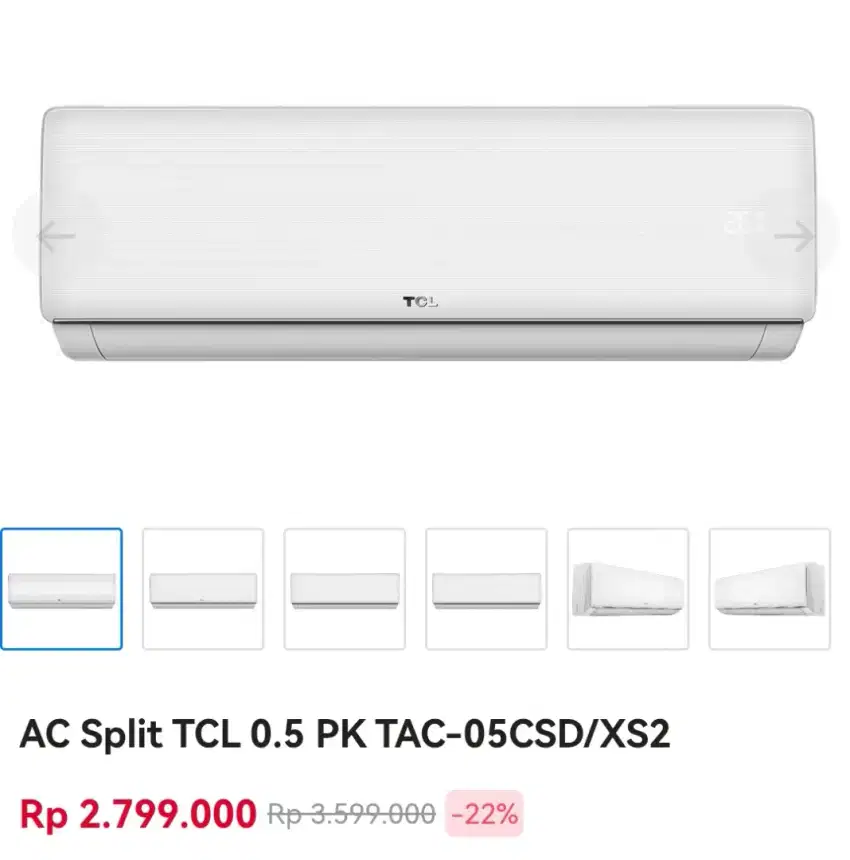 (Cicilan Tanpa DP) AC TCL 0.5 PK