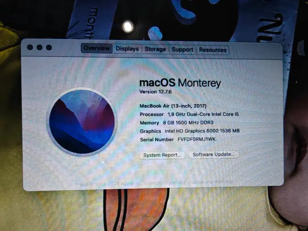 Macbook Air 13 inch 2017 core i5 8/128gb Silver