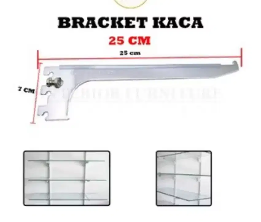 Bracket Kaca Siku Kaca triplek