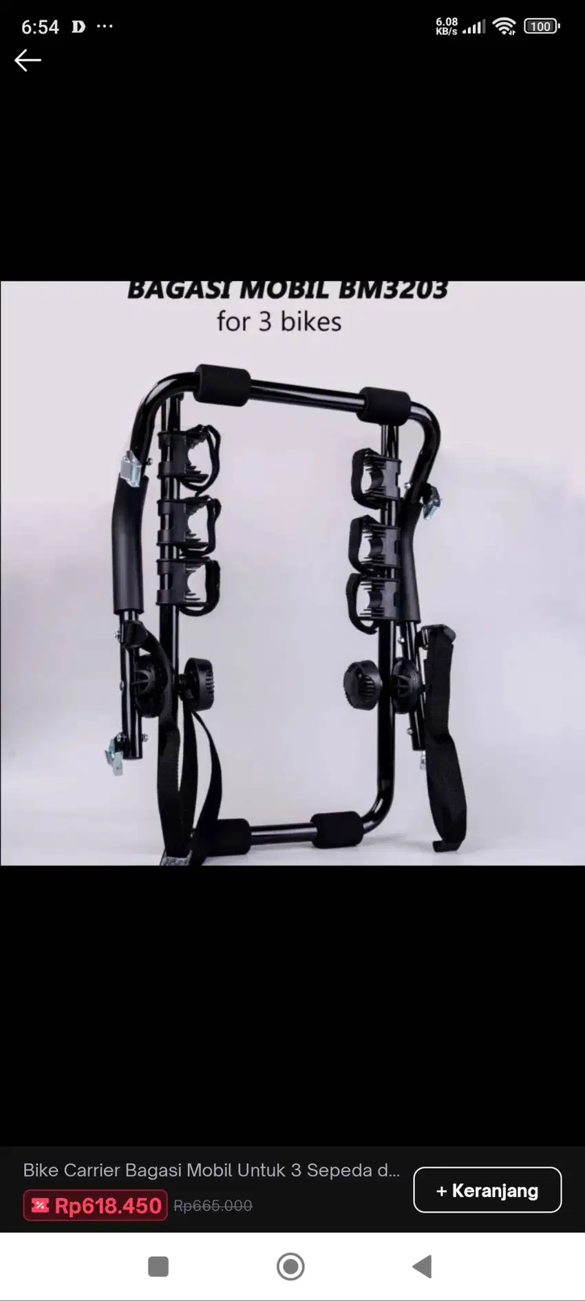 Bike Carrier BM 3203 Rak Gantungan di Mobil untuk 3 Sepeda Original