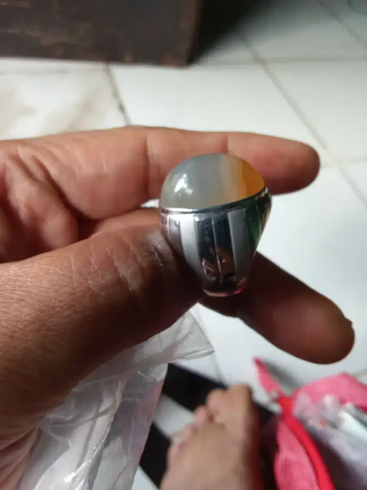 Batu Cincin Ikatan Perak ada surat dari toko emas  jarang Pakai