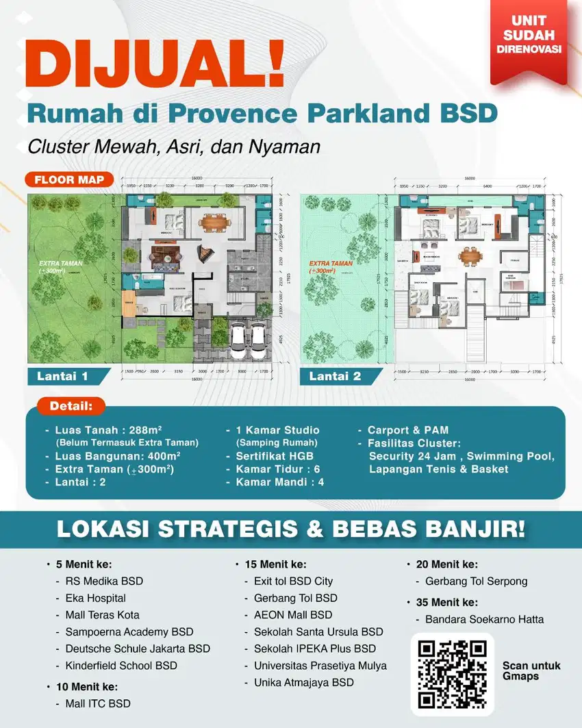 DIJUAL ! RUMAH EXCLUSIVE, Kawasan STRATEGIS Provence Parkland BSD