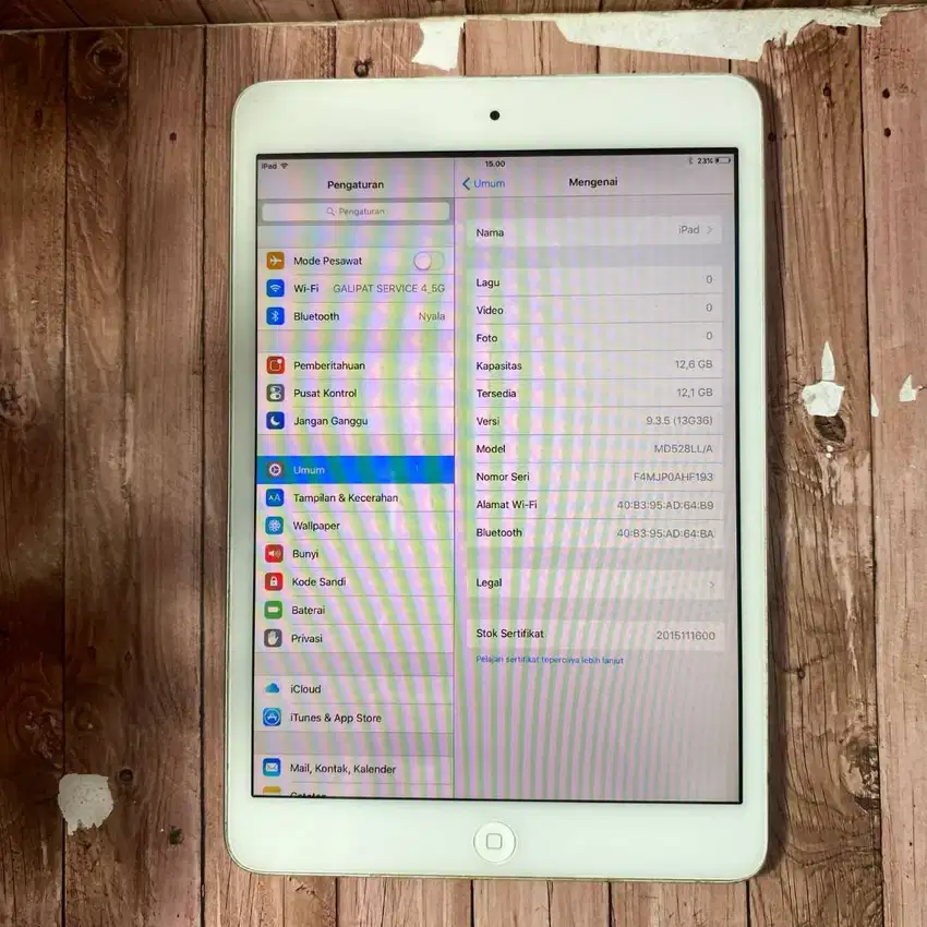 IPAD MINI 1 12,6GB WIFI ONLY