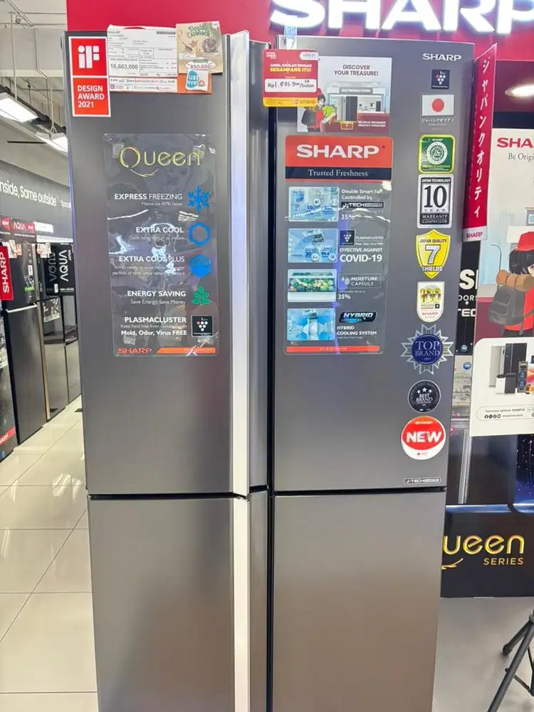 Lemari Es SBS sharp SJIF90PMDS Bisa cicilan