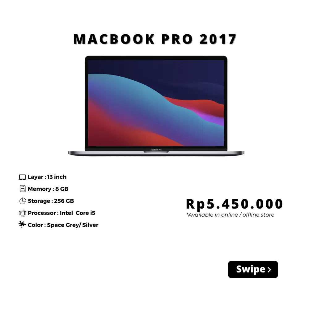 MACBOOK PRO 2017 RAM 8/256 GB 13
