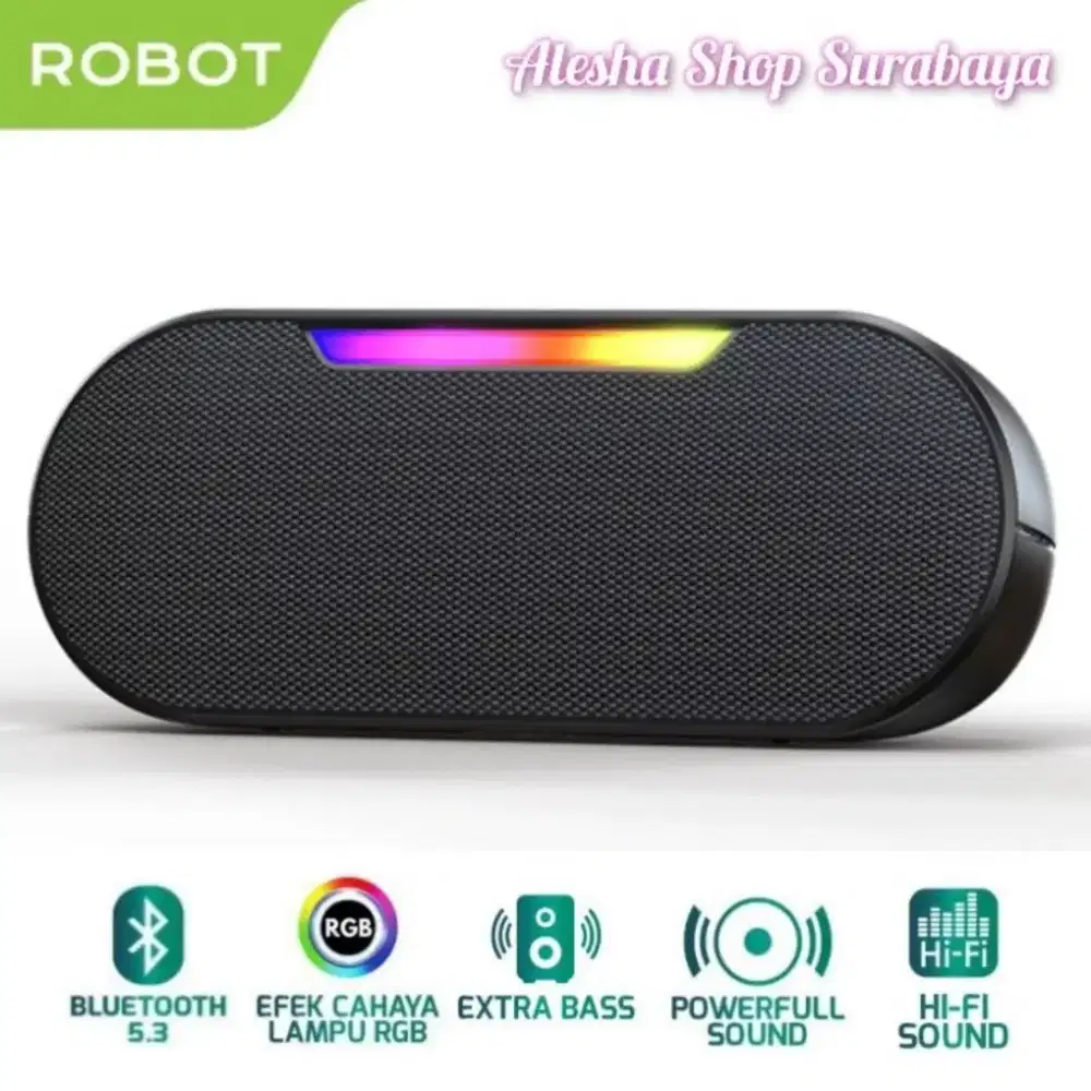 ROBOT RB230 Speaker Bluetooth Super Bass Dan Lampu RGB Stereo Portabel
