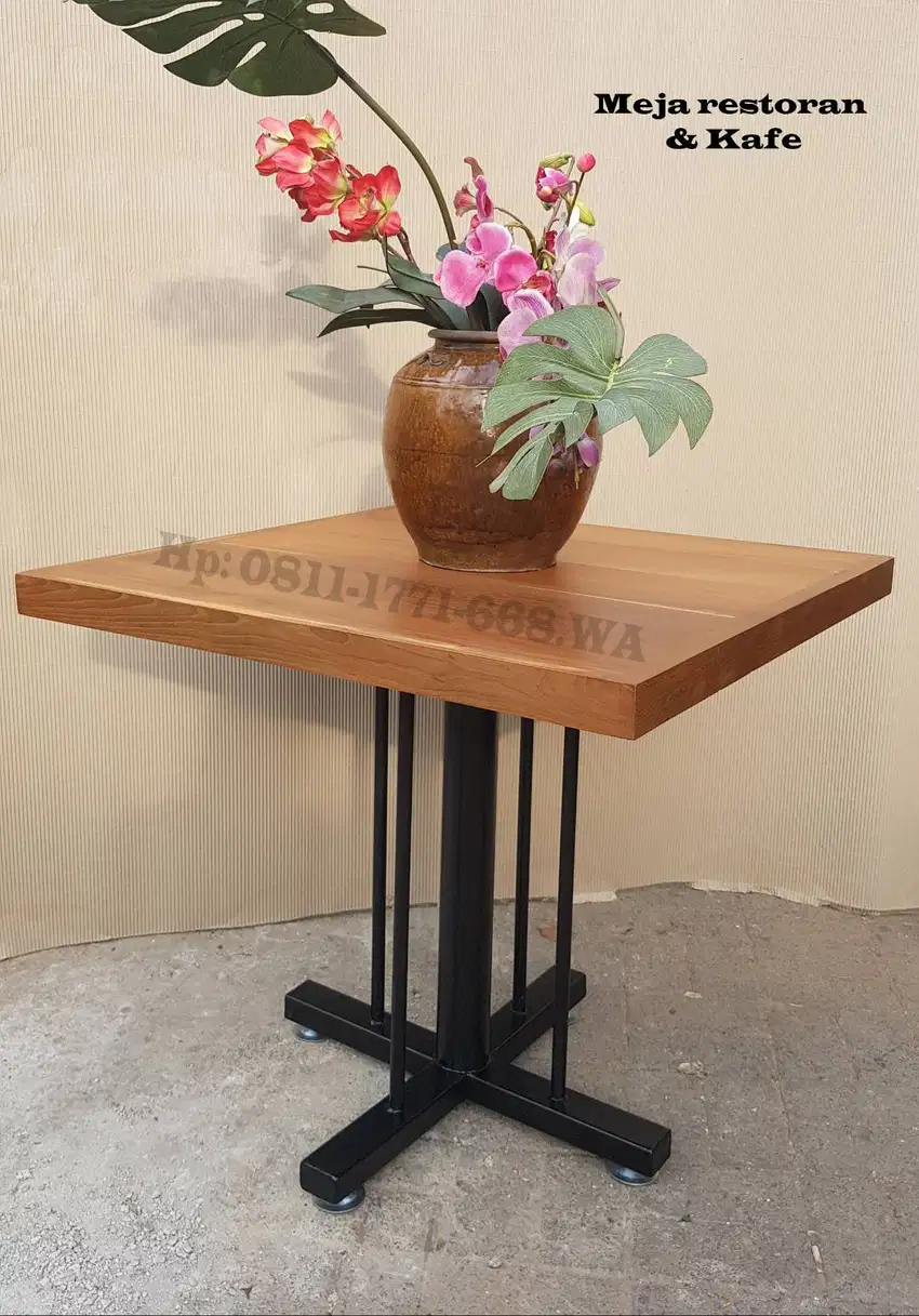 Meja kafee dan Restoran kayu Jati