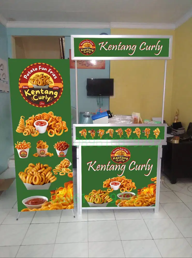 PAKET USAHA KENTANG CURLY ( KERITING ) BOOTH PORTABLE