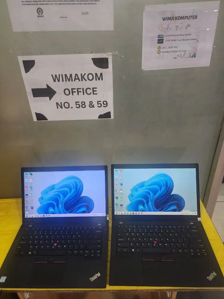 Laptop sekolah kuliah kerja slim Lenovo X390 I7 GEN8 TOUCHSCREEN /W