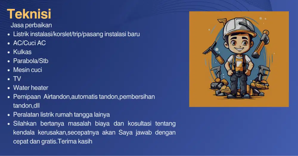jasa perbaikan listrik elektronika komputer jaringan dll