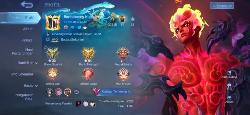 Di Jual Akun ML / Mobile Lejend