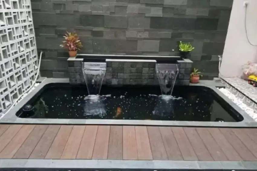 Jasa pembuatan kolam ikan koi minimalis