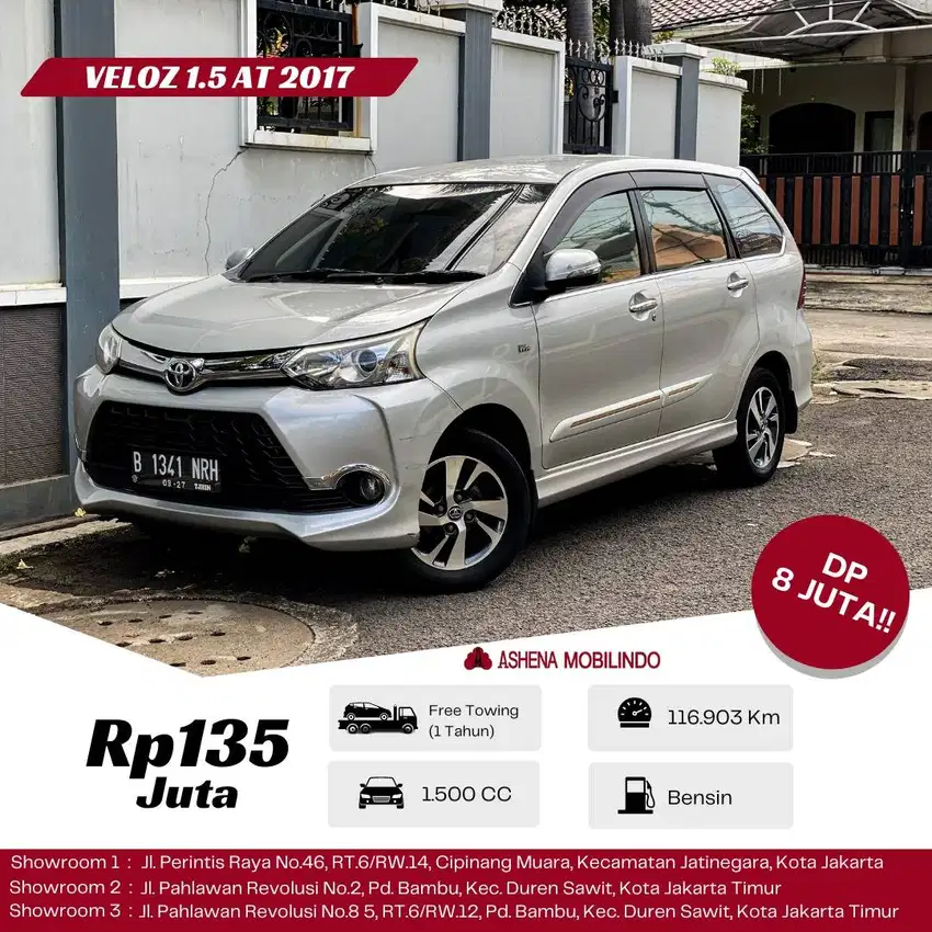 Veloz 1.5 AT 2017 Silver DP 5jt Cash Atau Kredit Terbaik SeOLX!