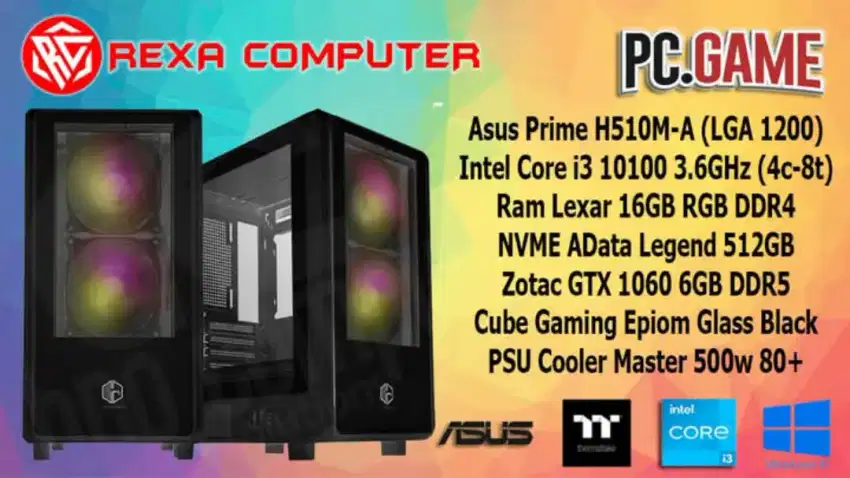 CPU Core i3 10100 GTX 1660Ti