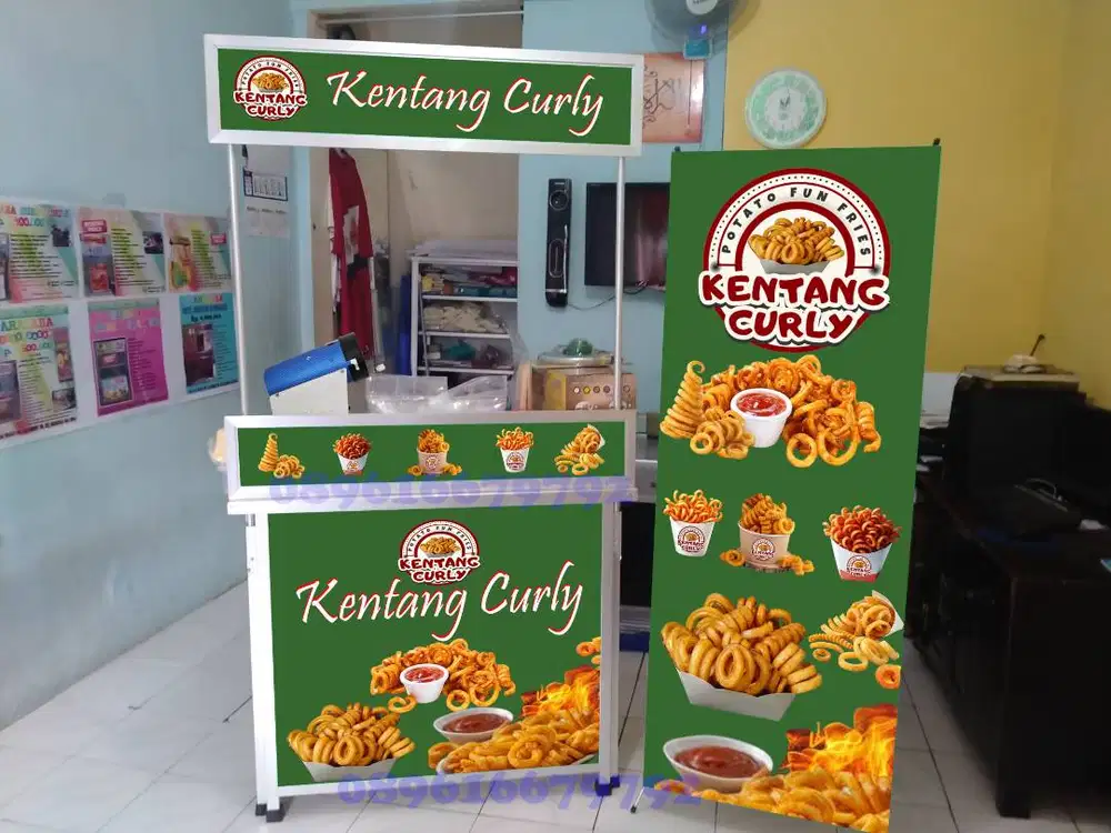 PAKET USAHA KENTANG CURLY ( KERITING ) BOOTH PORTABLE
