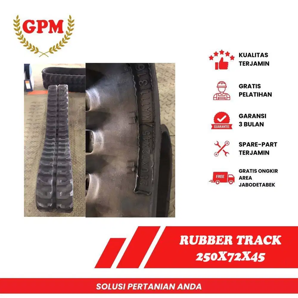 Rubber Track Ban untuk Mini Excavator Bobcat 250X72X45