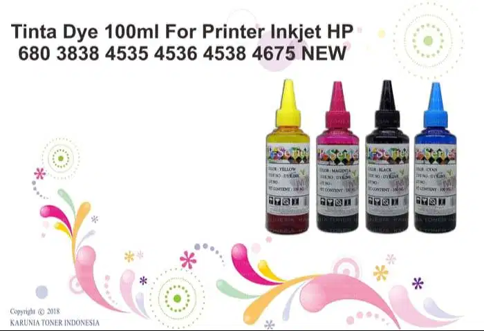Tinta Dye 100ml For Printer Inkjet HP 680,838,4535,4536,4538,4675 NEW