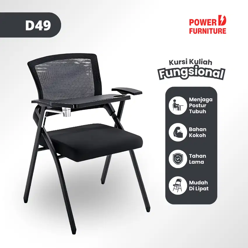 [HEMAT] PowerD Kursi Lipat Kuliah D49 - kursi kuliah | kursi lipat kul