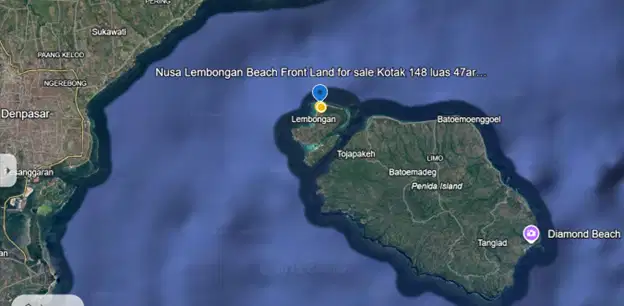 Beach Front Land 47 Are Pantai Jungut Batu Nusa Lembongan Jual For Sal