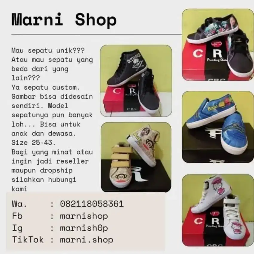Sepatu printing custom