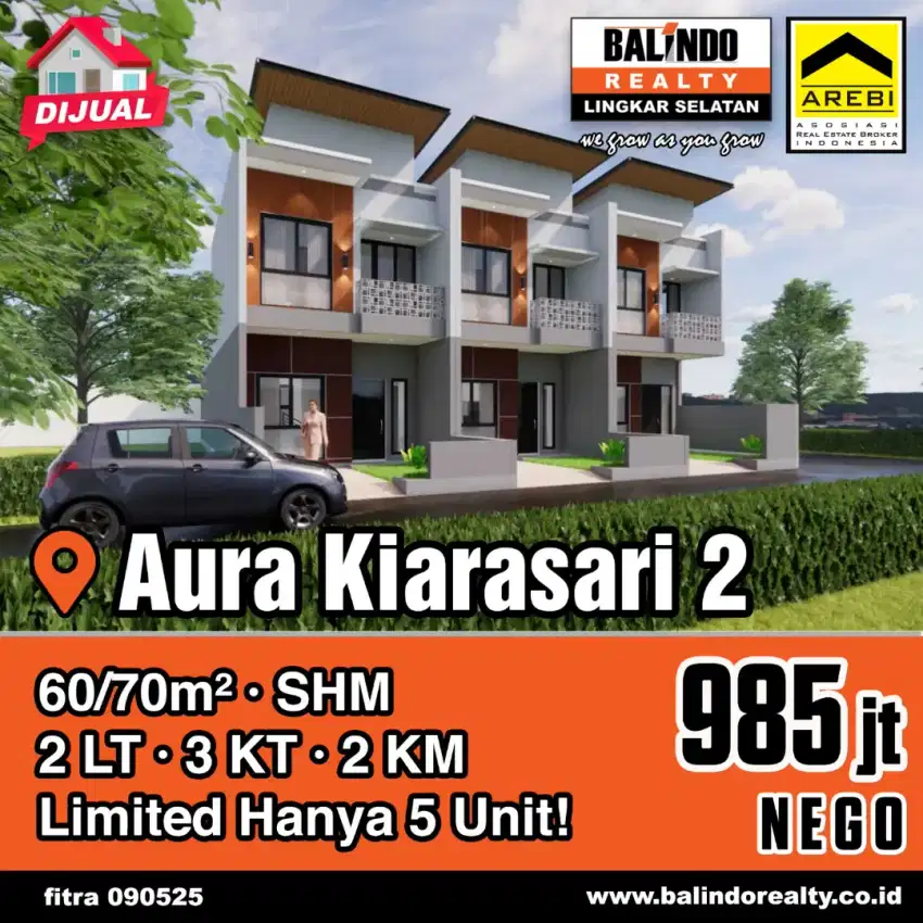 5 Unit Rumah Baru Kiarasari Permai Dekat Ex Carrefour Soetta