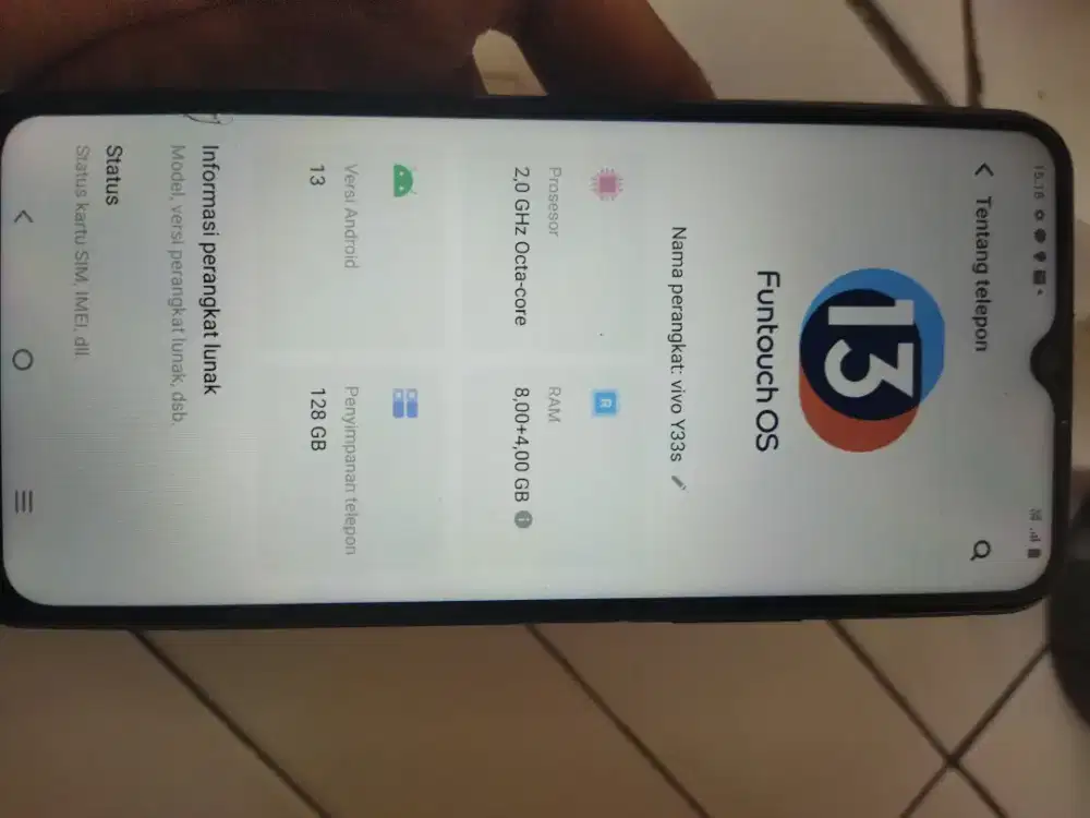 Vivo y33s batangan (hp + casan) normal