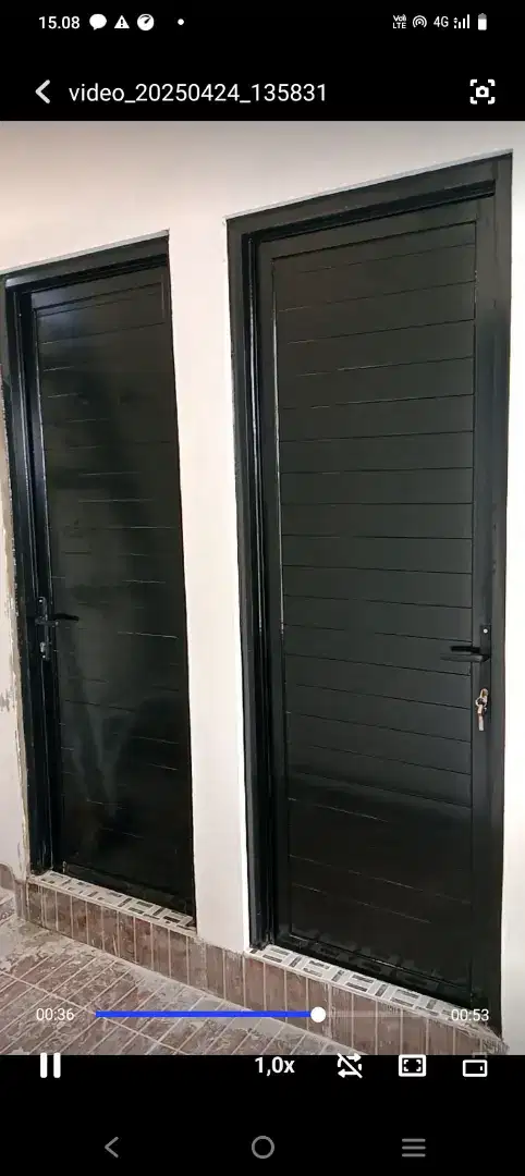 Kusen pintu aluminium spandrel untuk kamar mandi ukT200xL70