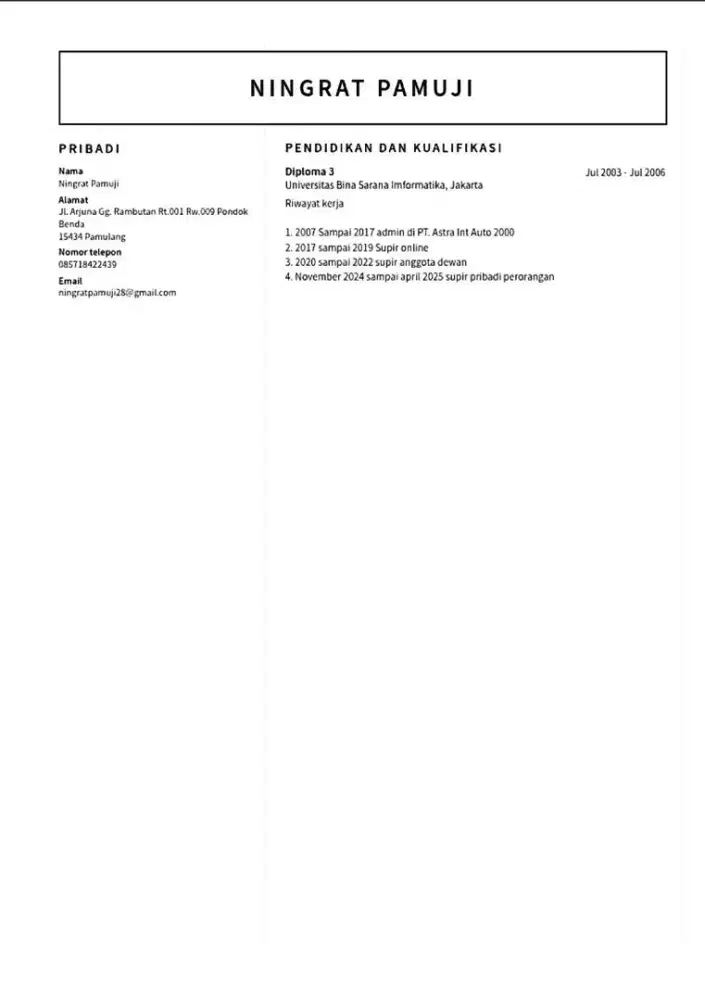 Cari lowongan sebagai driver