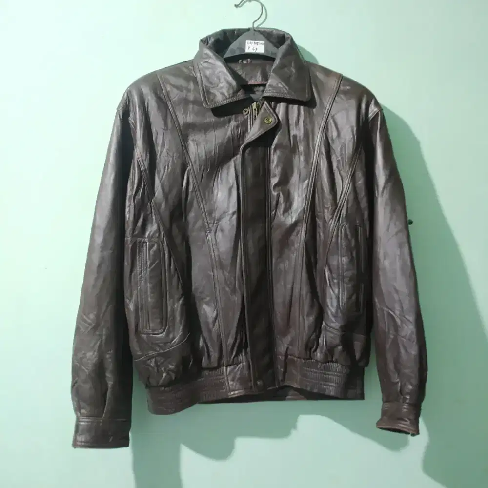 Jaket bomber kulit domba size XL
