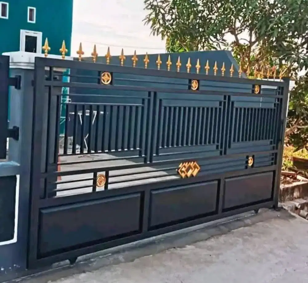 Pagar gerbang minimalis mewah bahan full besi galvanis